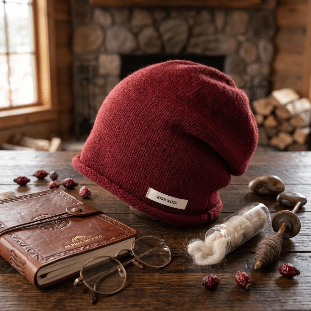 55-58CM Ear Protection Hat Ear Protection Winter Vintage Cap Wool Knit Slouchy Beanie Women