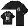 2026 Summer Tattoo Chicano Cursive Font Hiphop English Mask Crying Smile American Heavy Weight Loose Tshirt