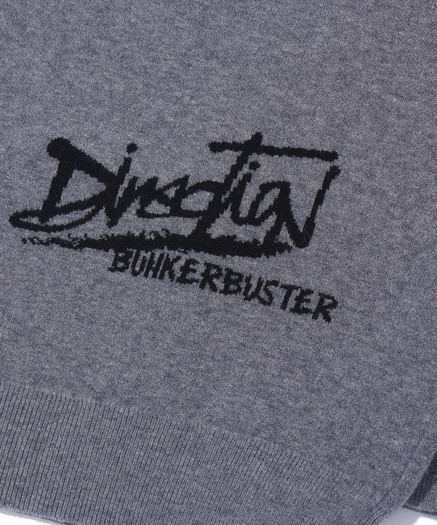 BUNKERBUSTER Надпись Полутон Вязаный пуловер Mq1Su042_Серый меланж