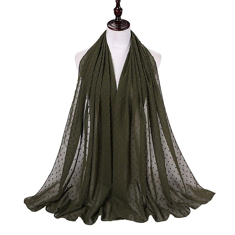 Solid Pearl Chiffon Hijab Scarf Woman Muslim Hijab Shawls Ladyies Ethnic Islamic Turban