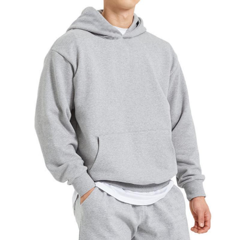 Fashion Men's Hoodies Autumn Winter Casual Thick Cotton Men's Solid Color Hoodies Sweatshirt Male