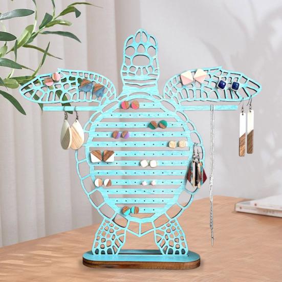 Органайзер для сережек с морской черепахой, большая емкость, стабильная база, магазин, ожерелье, браслет, витрина, украшение для дома, стойка для ювелирных изделий, серьги