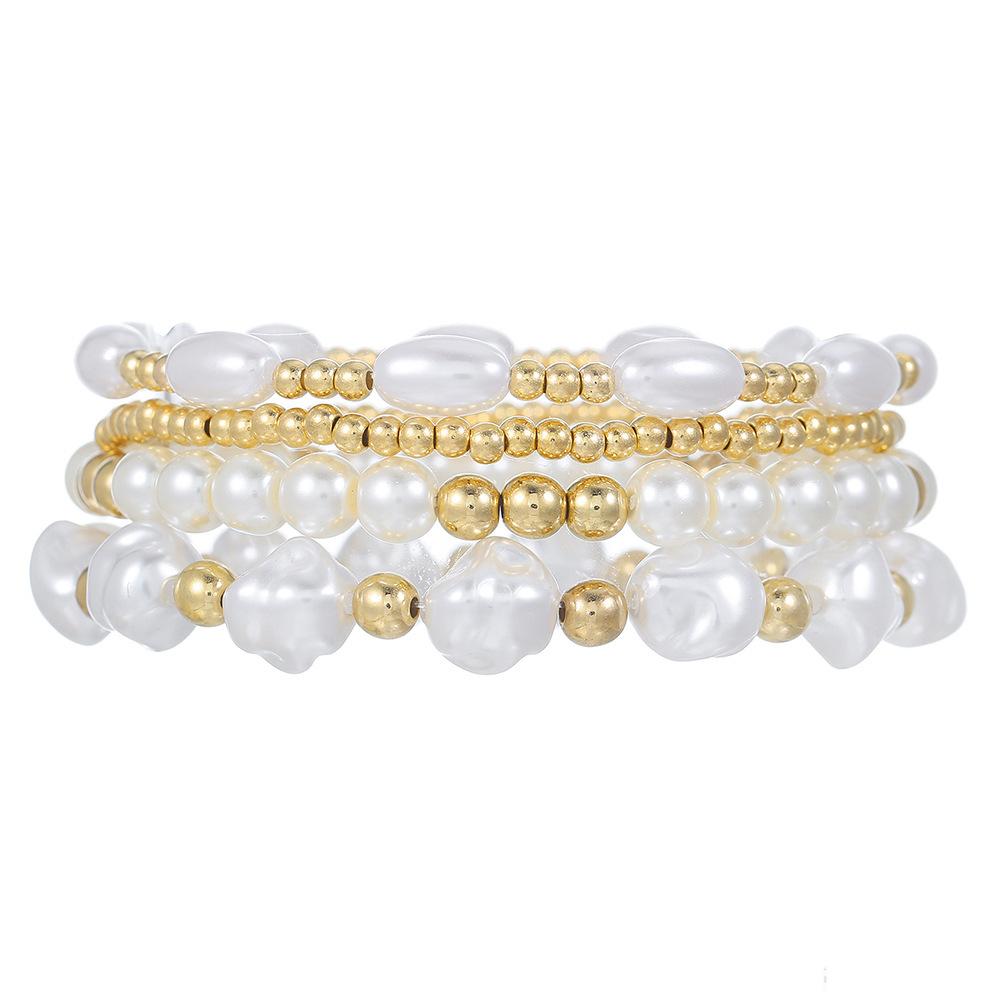 European and American popular ccb beaded bracelet bohemian versatile stacked bracelet geometric bead bracelet female