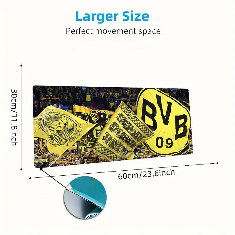 Dortmund Team Logo Mouse Pad, Large Gaming Desk Mat, Non-slip XXL Mousepad for Laptop & Tablet, Mini PC Playmat with Stitched Edges