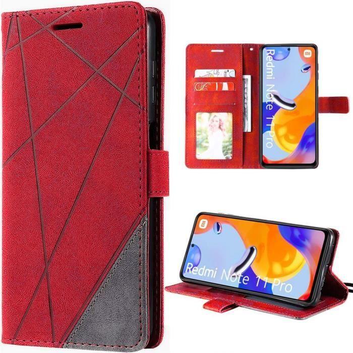 Чехол - Xiaomi - Redmi Note 11 Pro/Note 12 Pro - Красный - Ударопрочный - Искусственная кожа