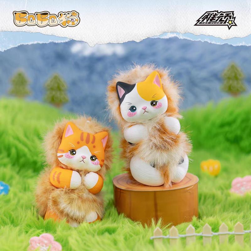 Оригинальная серия Jinguoguo Bobo Cat, слепая коробка, милые пушистые плюшевые фигурки, коллекционный кулон для рюкзака, для детей, подарок на праздник, мягкая, набитая, обнимательная