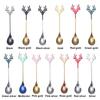 Tableware Christmas Deer Head Stainless Steel Christmas Spoons Tea Scoop Coffee Scoops Xmas Antlers