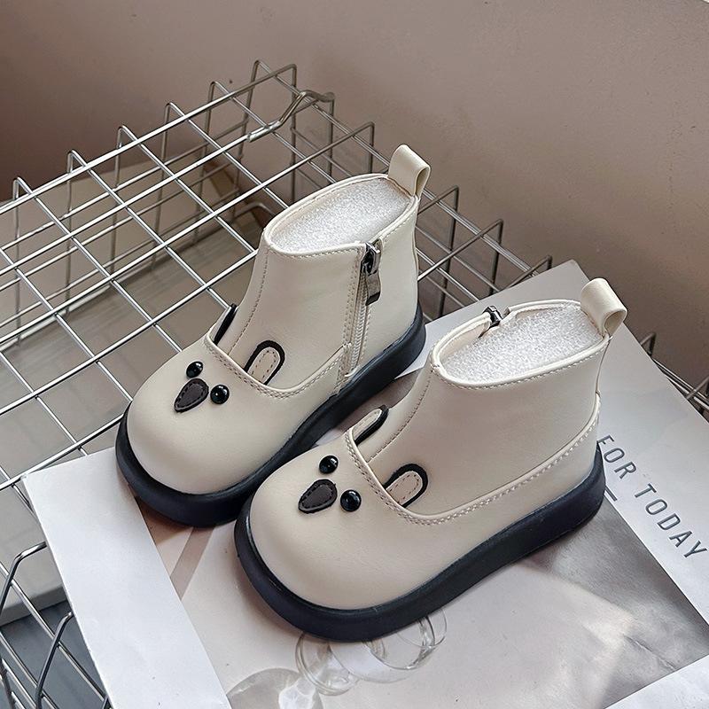 Теплые детские ботинки Милые мультяшные туфли для девочки-принцессы Универсальные модные ботильоны Нескользящие короткие ботинки Детская обувь на плоской подошве Botas