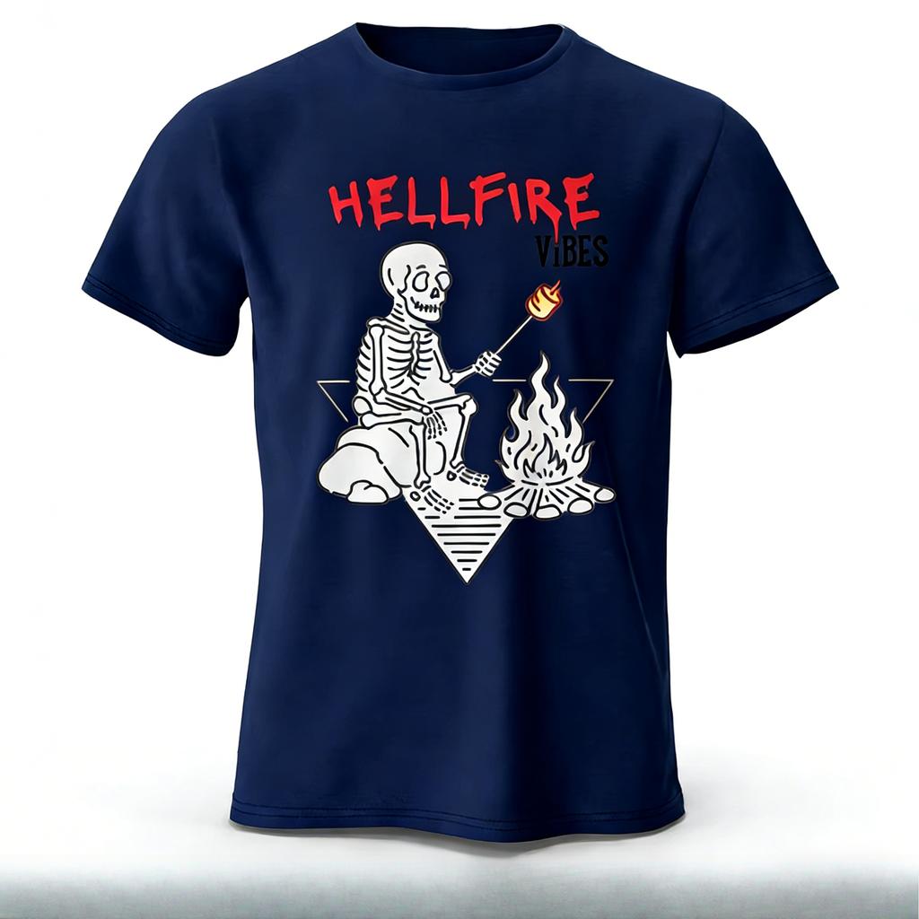 Hellfire Vibes Edgy Printed Mens TShirt 100 Cotton Oversized Trendy Dark Graphic Tees for Women Tops Tees Casual Streetwear