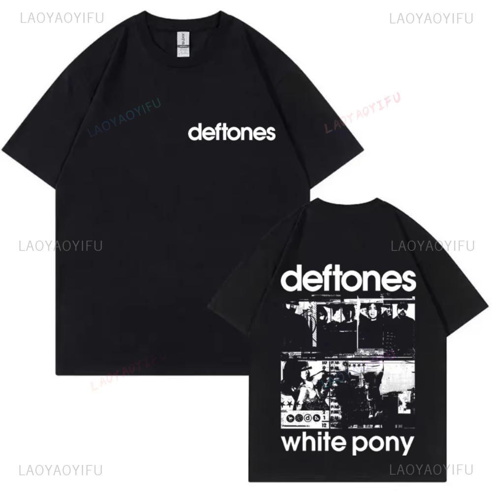 Deftones White Pony Double Sided Print Alternative Metal Band Graphic Unisex Oversized T-Shirt