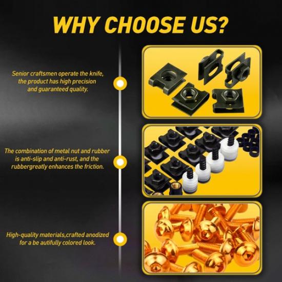 Золотой полный комплект болтов для обтекателя мотоцикла Запасные аксессуары-винты для кузова