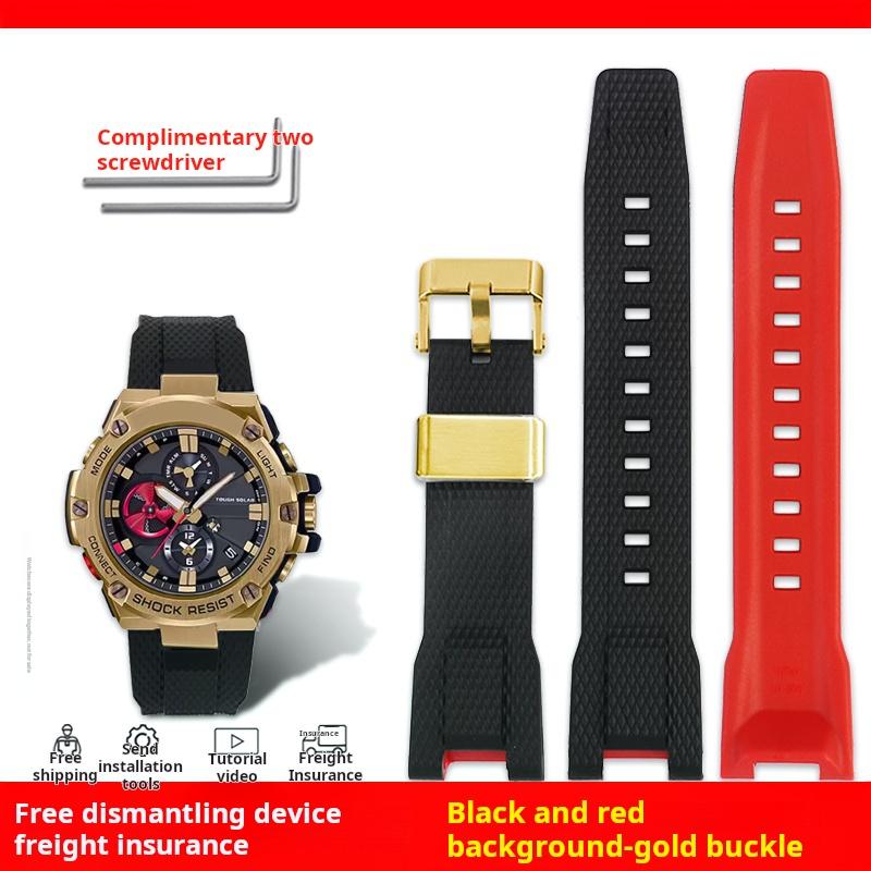 Высококачественный силиконовый ремешок для часов Casio G-Shock GST-W120L S130L S310 B100 GST-W100G Мужской резиновый браслет ремешок Браслет