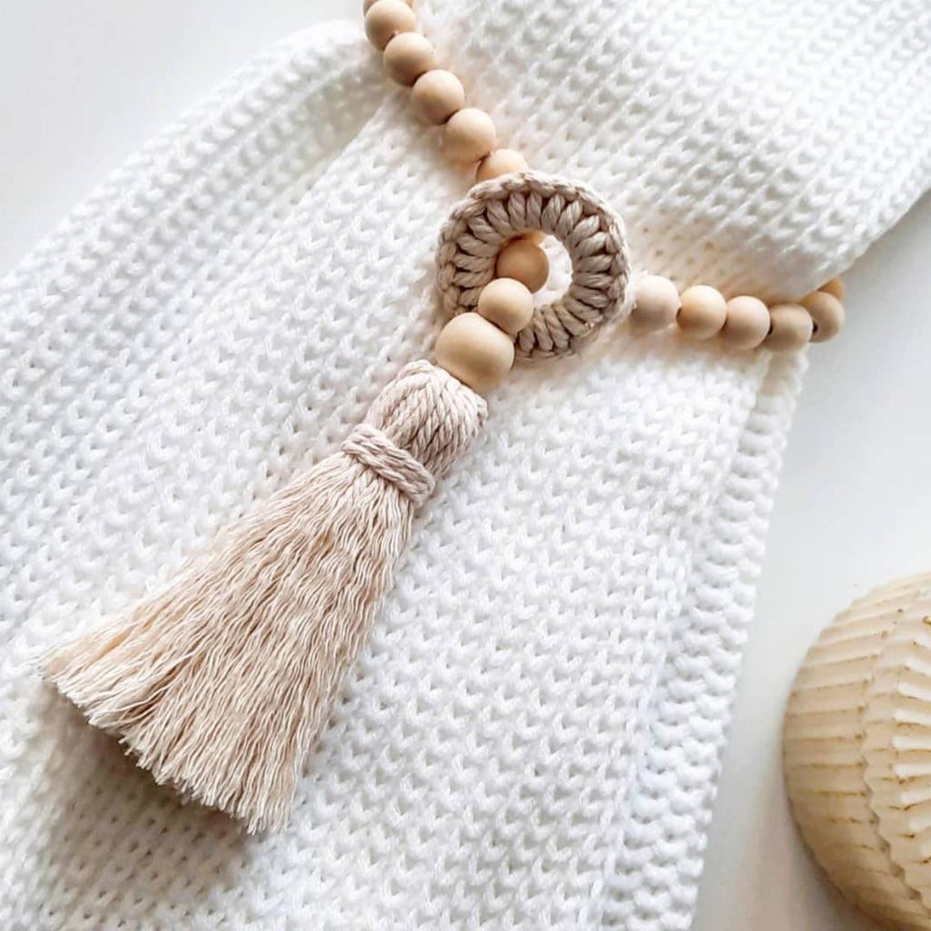 2 шт. Деревянные бусины Подхваты для штор с кисточками для домашнего и офисного декора Хлопковая веревка Подхваты для штор Подвязки