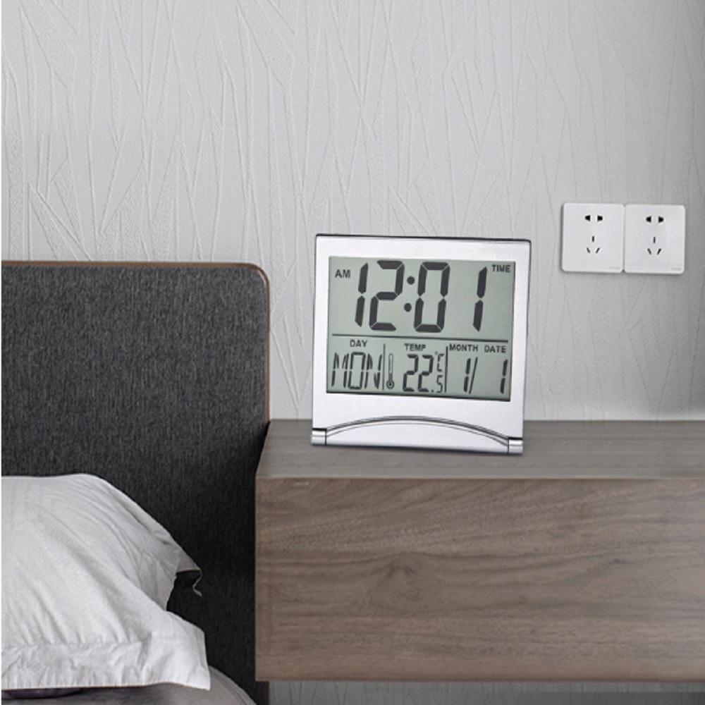 Новый цифровой дорожный будильник складной температура ЖК-часы компактный настольный таймер