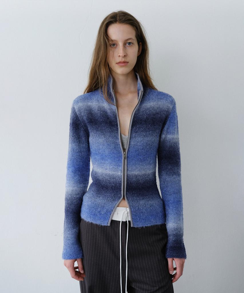 EN OR Gradation Zip-Up Knit – Blue