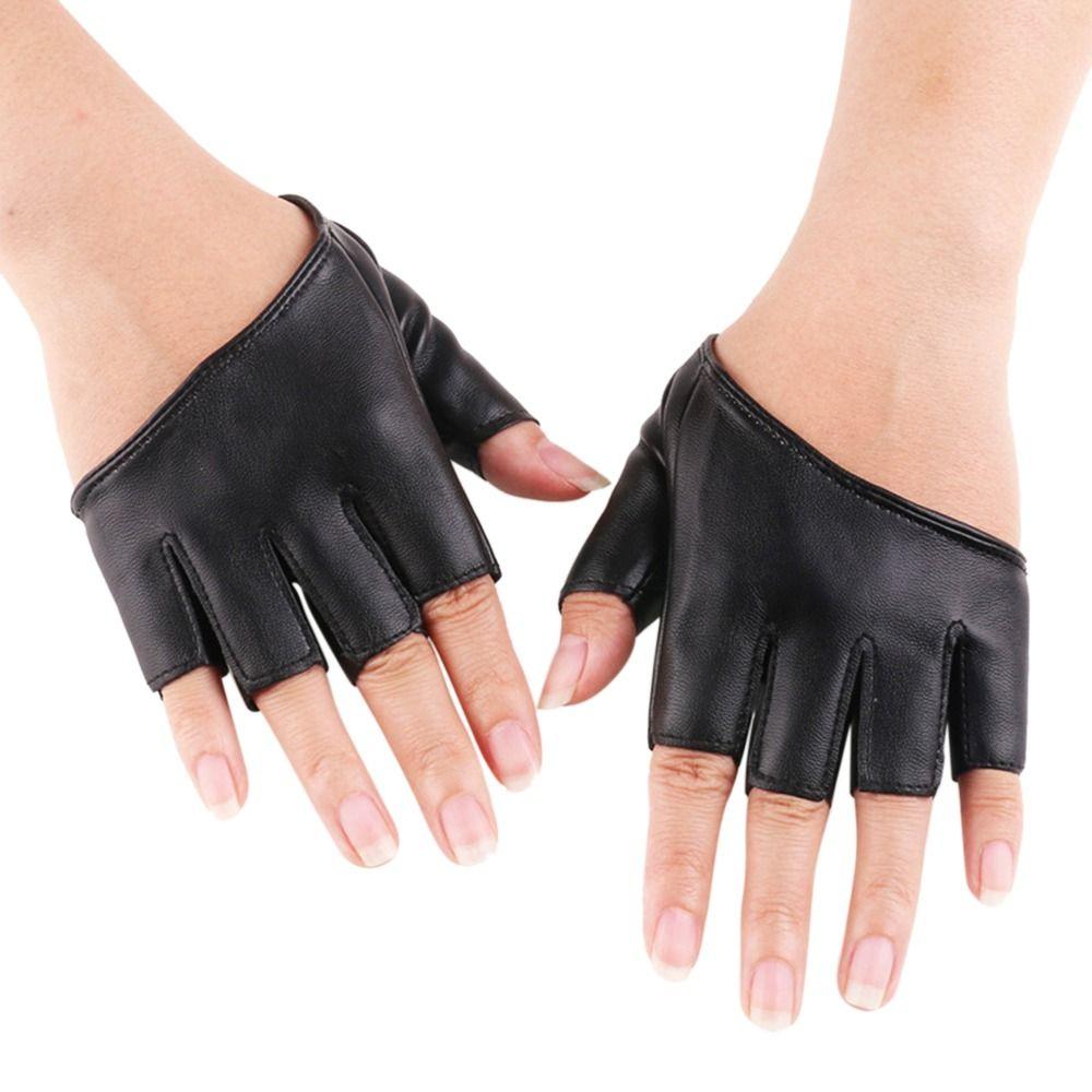 Men Performance Mittens Five Finger Gloves PU Leather Gloves Cosplay Mittens Ladys Driving Dress