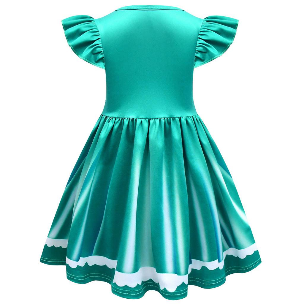 Princess Rosalina Kids Dress Flutter Sleeve with Crown & Wand
