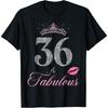 36 and Fabulous 36th Birthday 36 Years Old B-day Party Queen T-Shirt