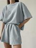 Women's 2026 Spring Summer Cotton T-Shirt and Shorts Set Crew Neck Loose Pullover Casual Two Piece Outfit