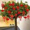 20Pcs/Pack Festival Party Decor Scene Layout Supplies Red Lanterns Mini Flocking Chinese New Year Bonsai DIY New Year Pendant