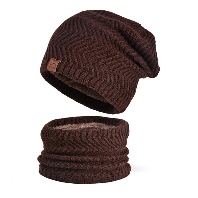 Зимняя пуловерная кепка для защиты ушей, мужская бархатная теплая шапка-нагрудник, двухсекционная вязаная шерстяная кепка для верховой езды на открытом воздухе