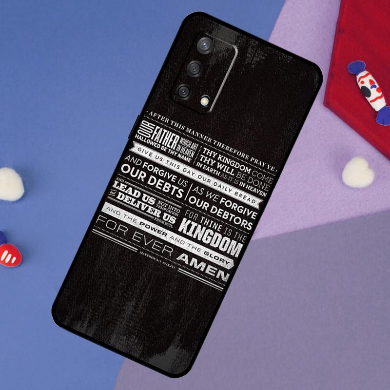 Christianity Lord Prayer Case For Oppo A78 A18 A38 A74 A94 A54 A58 A98 A80 A60 A40 A96 A76 A16 A15 A17 A57 A5 A6 Pro