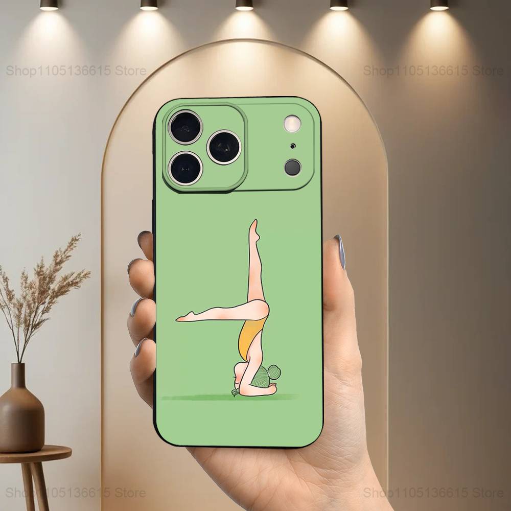 Милый Чехол для Телефона с Рисунком Девочки-Балерины Для iPhone 17,16,15,14,13,12,11,Plus,Pro Max,XS,X,XR,SE,Mini,8,7,Мягкий Силикон Черный