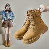 Женские ботинки Новые Туфли Молния Черный Натуральная Кожа Лолита Дамские Осенние Рок Ретро Зимние Ботинки Натуральная Кожа Мех Ботинки-W