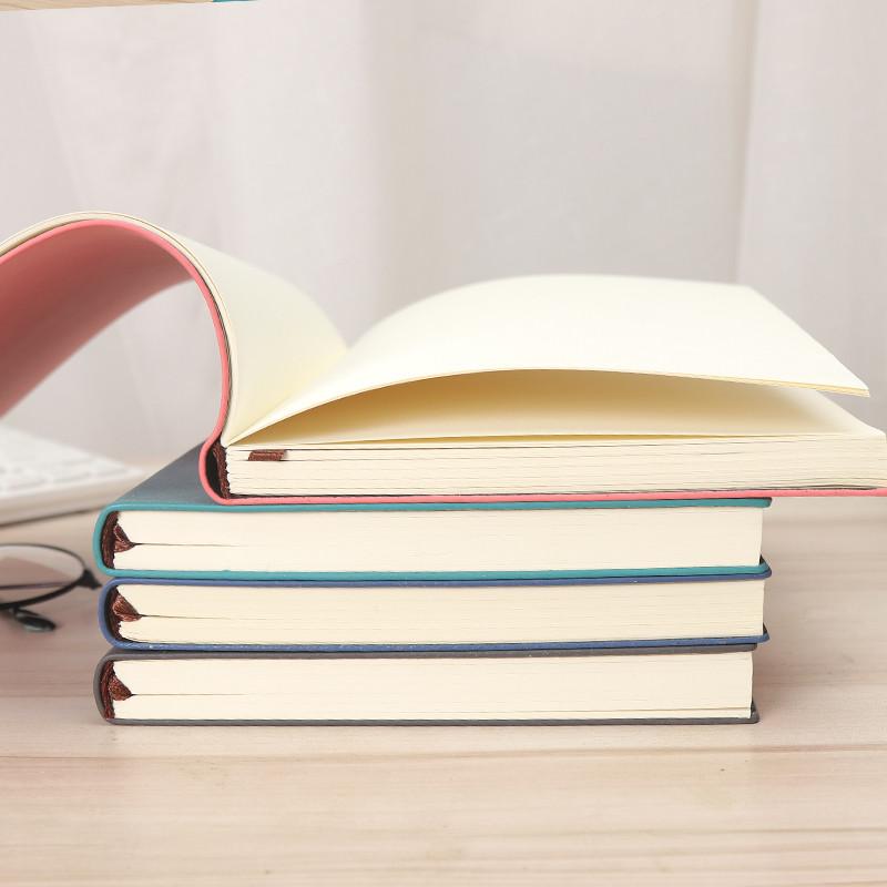 A5 Mini Notebook 100 Sheets PU Leather Cover School Student Soft Journal Square/Blank Thread Sewing Binding for Diary Writing