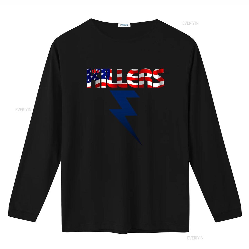 The Killers American Flag Design Bolt T Shirt for Men and Official Merch vintage Washed Comfortable Top For Everyday Wear