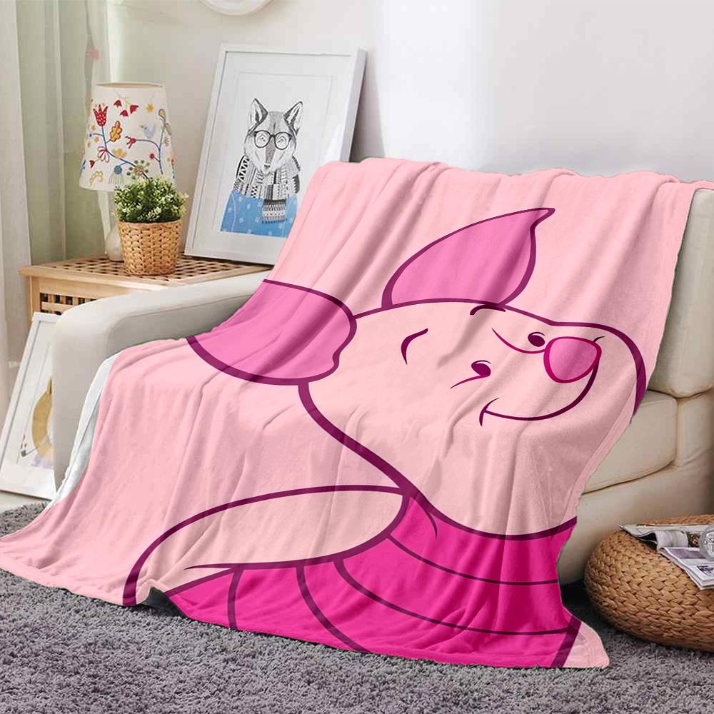 Piglet'S Pink Adventure Flannel Blanket Super Soft Warm Cozy Blanket For Sofa Bed Office Travel Allseason Home Decor Gift