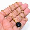 Black Onyx Gemstone Handmade 925 Sterling Silver Jewelry Necklace 20" GK-7563