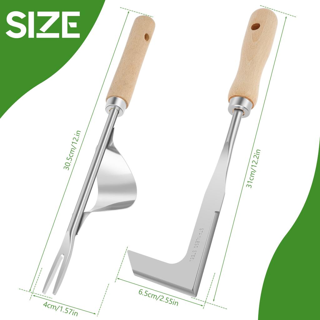2шт садовый инструмент для прополки щелей, ручка из нержавеющей стали, ручная газонокосилка, L-образный серп для прополки газона на патио