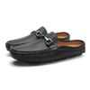 Мужские кожаные модные полутапочки, новое поступление, универсальная обувь Muller, летние мужские мокасины, тапочки на плоской подошве для отдыха на природе, мужская обувь