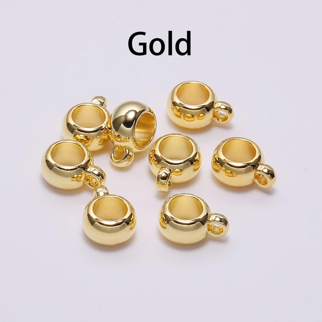 50pcs/lot 8mm 10mm CCB Pendant Clasp Bail Clip Big Hole Charm Beads Connectors For Jewelry Making DIY Pendants Clasp Supplie