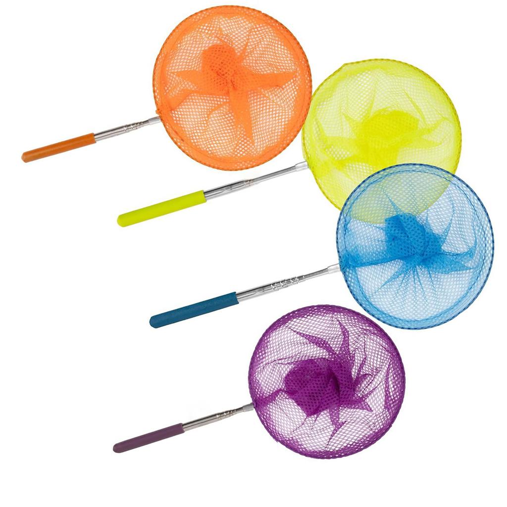 4pcs Children Telescopic Butterfly Fishing Net Retractable Fishing Net for Outdoor Bug and Fish Exploration