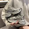 Silver, White Dad Shoes Women's 2024 Summer New Hot Style, Small People Increase Height Thick Soles Thin Mesh Breathable Sneaker