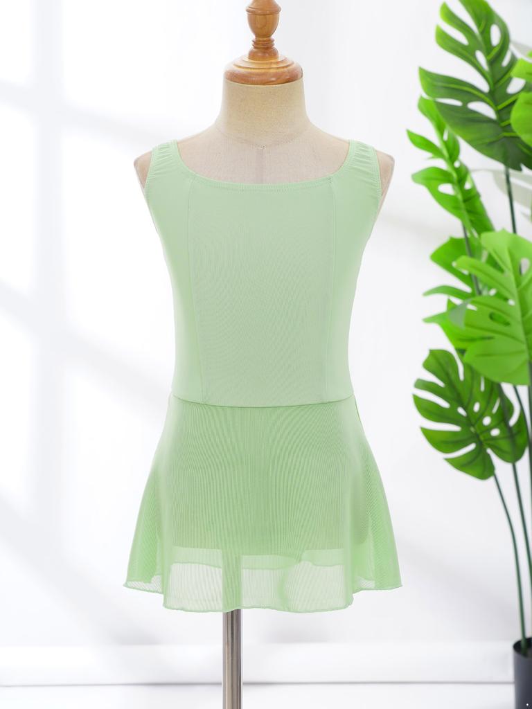 Детская спортивная одежда для девочек, костюм для художественного балета, гимнастики, танцевальная одежда, тренировочная одежда для танцев, однотонное праздничное платье