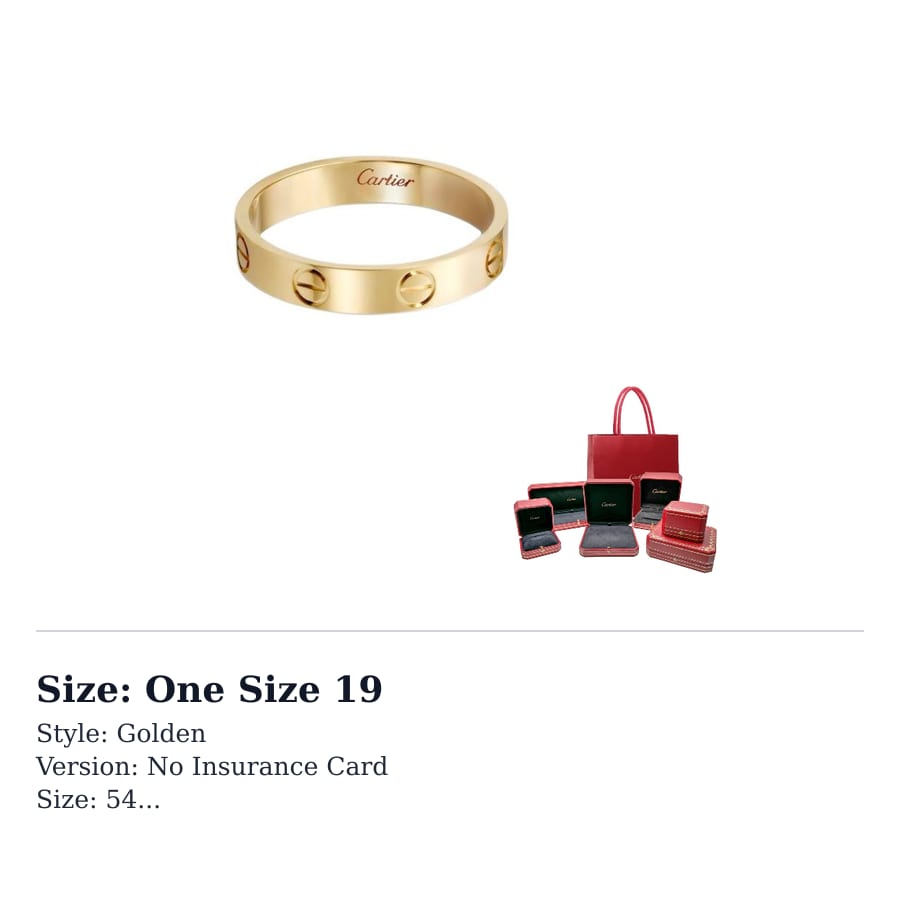 Cartier ЛЮБОВЬ 18-каратные золотые кольца Унисекс Золото B4085000