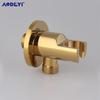 Gold Brass Bathroom Hand Held Bidet  Sprayer Faucet  Spray Gun & Holder Hose Conector &1.5m Shower Hose
