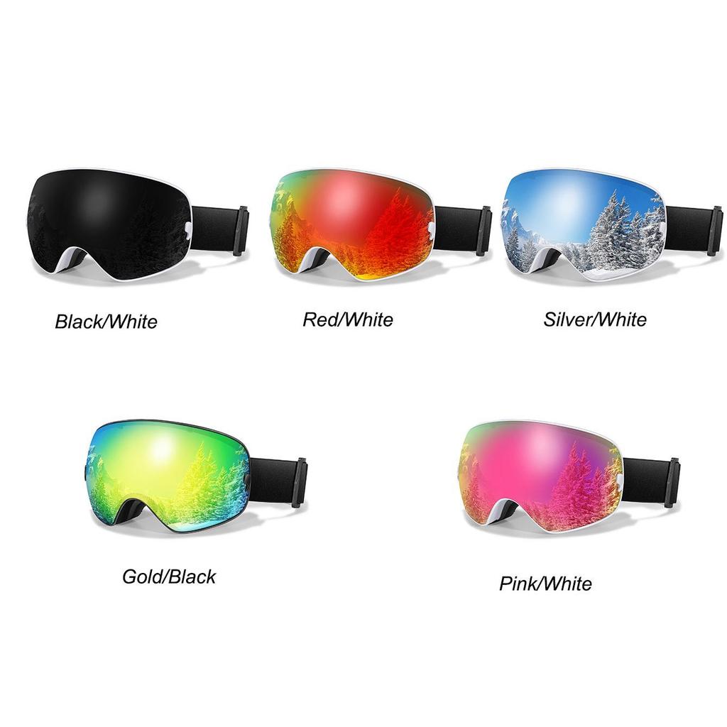 Высококачественные противотуманные горнолыжные очки со сферической линзой в форме запятой