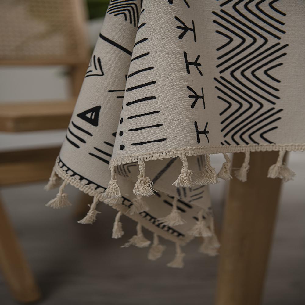 Скатерть Масло- и водостойкая скатерть с кисточками прямоугольная скатерть для журнального столика и стола в гостиной