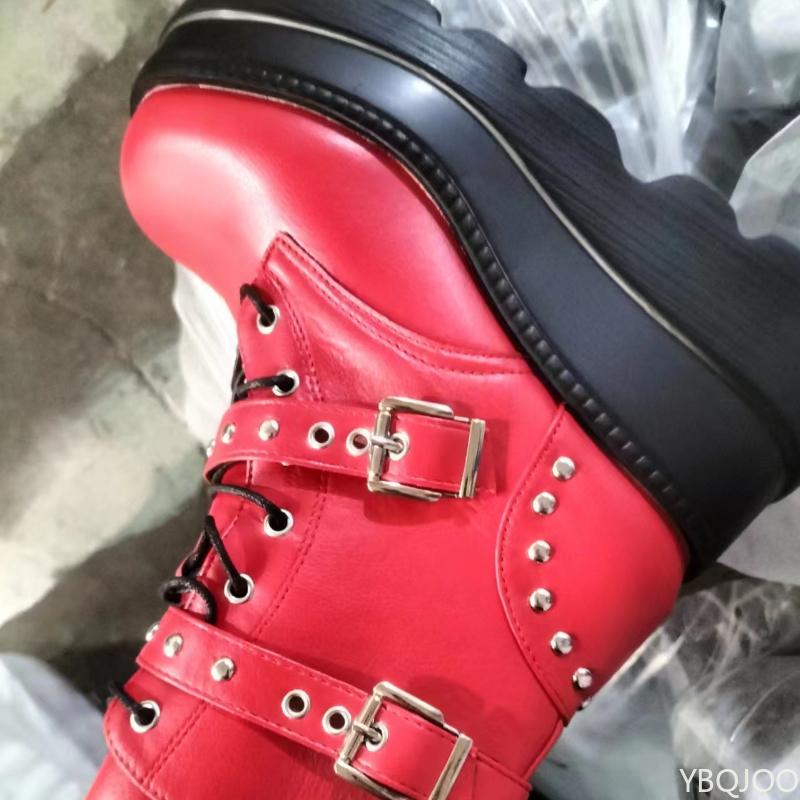 Женские ботинки Дизайн Короткая голенище Новые Толстая подошва Европейский американский Большой размер Модные Уличные Большой размер Короткие ботинки для женщин