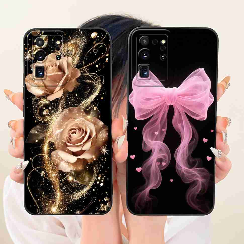 Чехол для Samsung Galaxy S20 Ultra Популярный цвет Цветочный принт Силиконовая задняя крышка Для чехлов телефона Samsung S20 Ultra 4G 5G Fundas