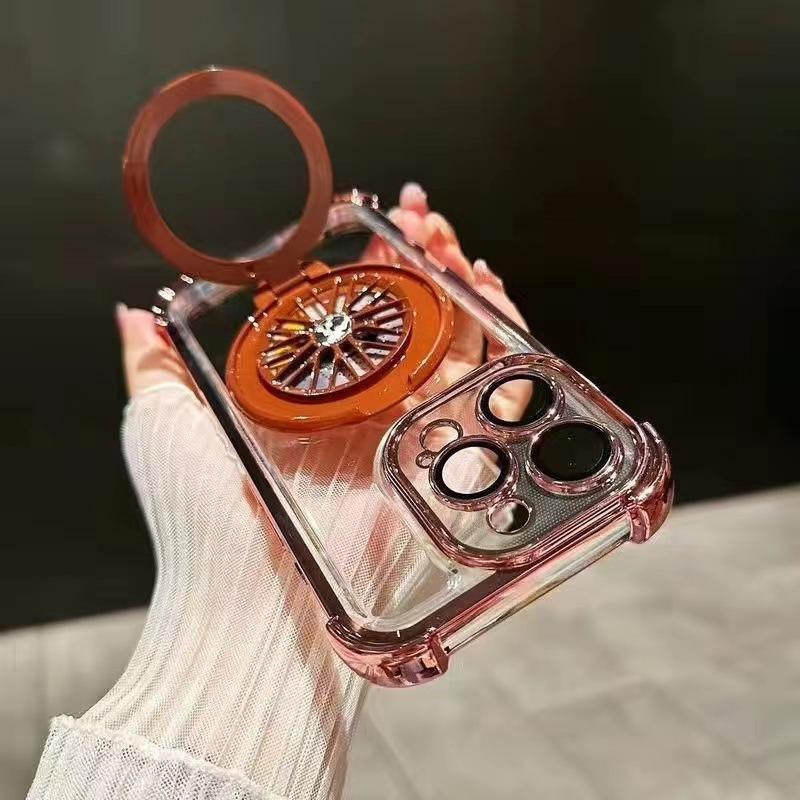 Чехол Apple 16Promax с защитой четырех углов от падения подходит для чехла мобильного телефона iPhone15, гальванизированный чехол-подставка-гироскоп, защитный чехол.
