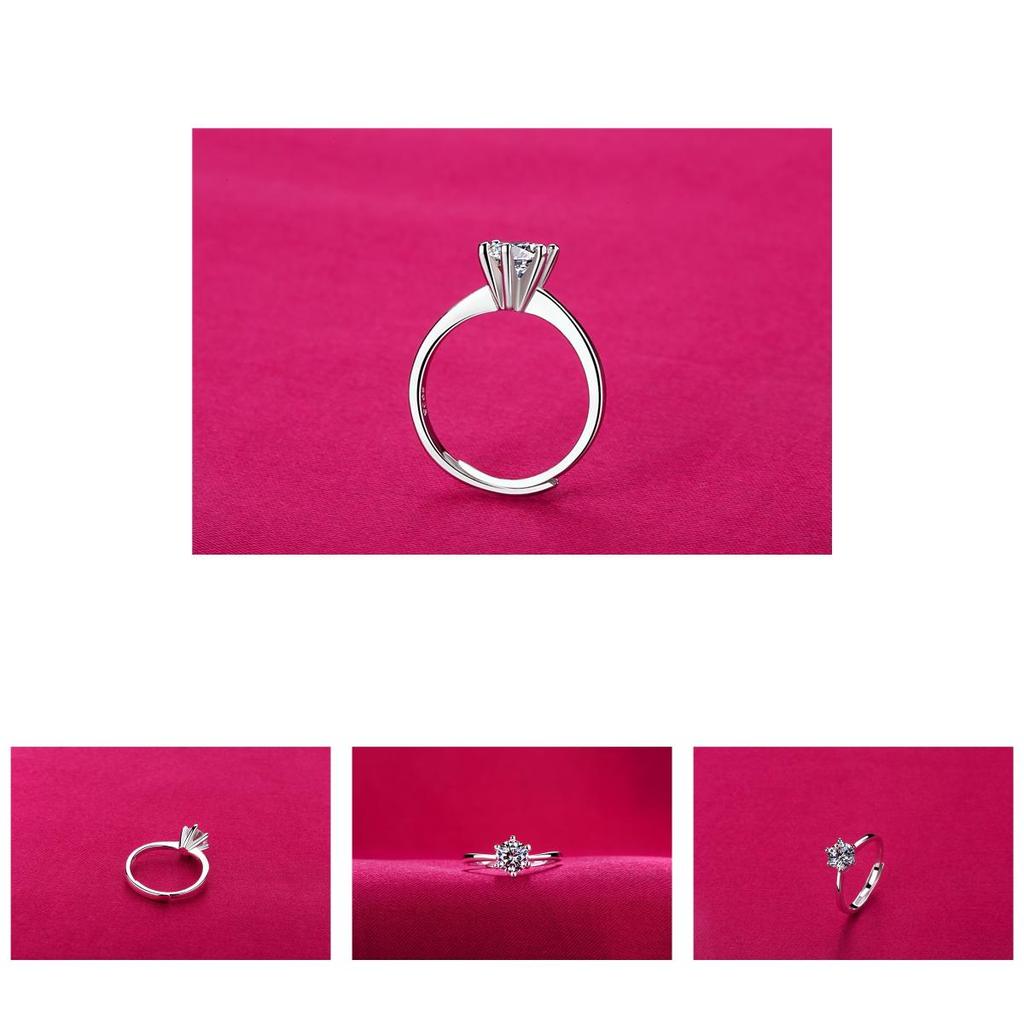 Модное и элегантное кольцо с бриллиантами для женщин, регулируемое кольцо с открытием на шесть крапанов