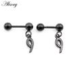Alisouy 2 шт., подвеска в виде фигурок с арабскими цифрами, 16 г, шарик из нержавеющей стали, штанга, пирсинг, серьги-гвоздики для уха, хряща, козелка, спиральные серьги