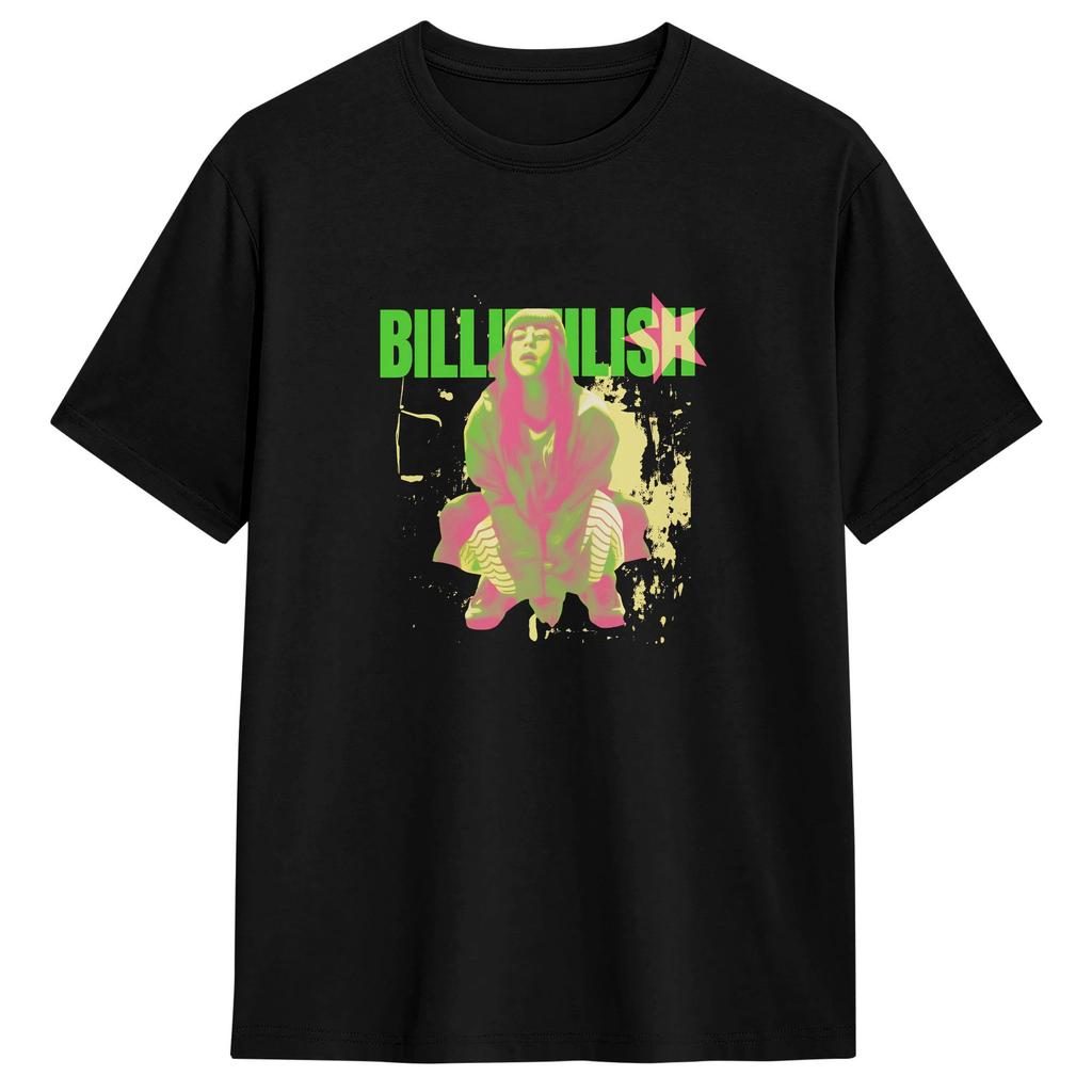 Футболка Billie Eilish Летние хлопковые футболки для унисекса Повседневная футболка с коротким рукавом Потрясающие футболки