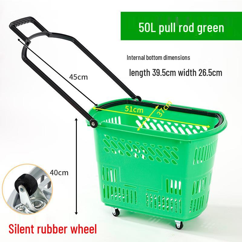 Jingyu Supermarket Shopping Basket with Wheels