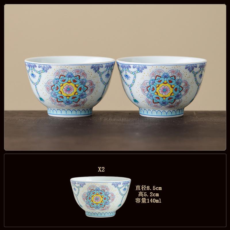 Blue and white bucket color tea cup New Chinese ceramic personal master cup Home office hospitality tea set Press hand small teacup